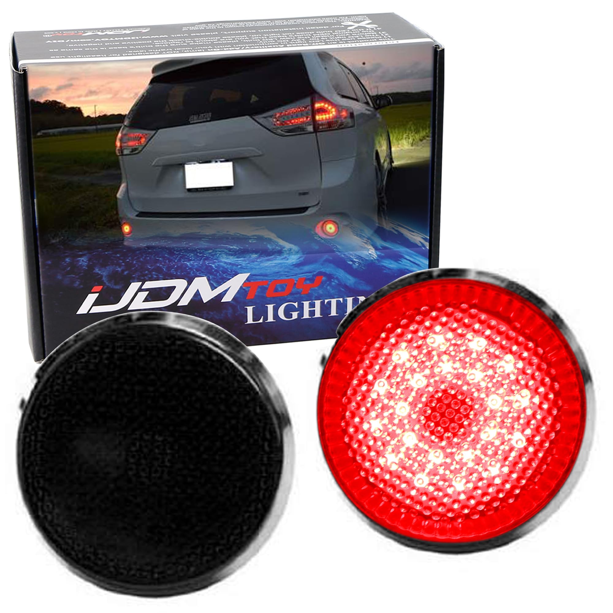 Amazon.com: iJDMTOY Black-Out Smoked Lens 21-SMD LED Bumper
